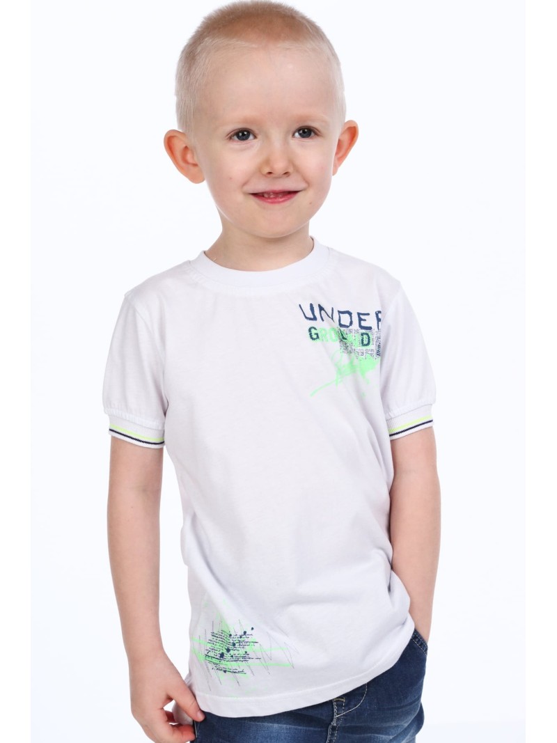 Weißes Jungen-T-Shirt mit Aufschrift NDZ7337 – Online-Shop – Boutique